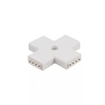 Conector FEMALE, cu 4 pini, pentru benzile led multicolore, RGB, 4 porturi, forma de +